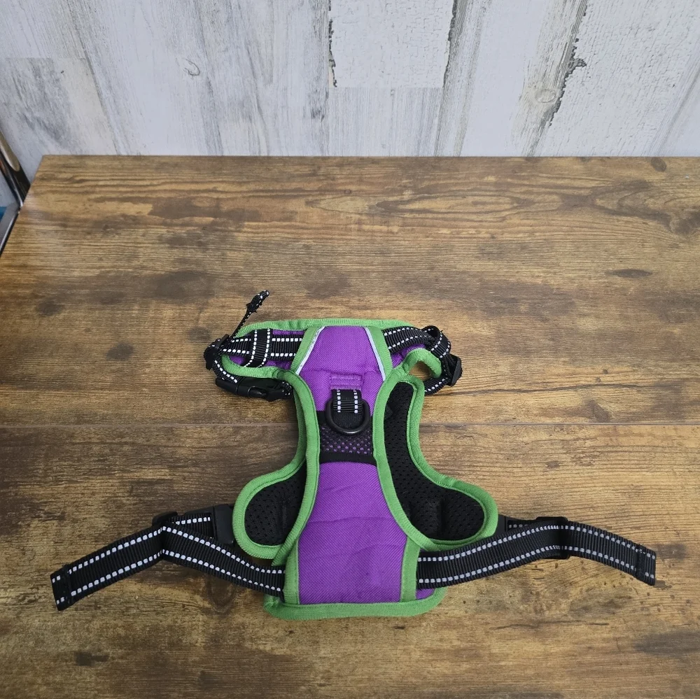 Phoepet Purple and Green Dog Harness Size Small